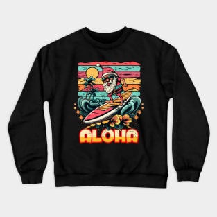 Aloha Surf Hawaii Vintage Christmas Gnome Crewneck Sweatshirt